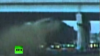 Pontiac Launches Into Overpass and is Destroyed
