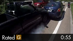 Close Call for Biker – Almost Killed in Accident