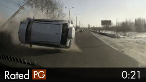 SUV Rolls Over Into Oncoming Traffic