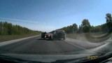 Overtaking Almost Takes Out Sidecar Motorcycle