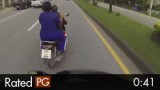 Speeding Motorcyclist Rear-Ends Scooter