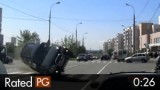 SUV Rolls Over & Strikes Dash Cam Vehicle