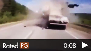 High-Speed Rollover Crash on Russian Highway