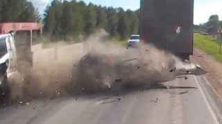 Cars vs. Large Trucks Accident Compilation