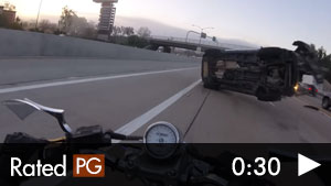 Motorcyclist Caught Up in Nasty Accident on San Diego Highway